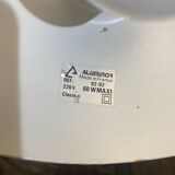 Vintage Aluminium Desk Flexo Lamp ALUMINOR White Metal + Aluminium Globe