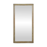 Grand miroir mural à cadre en bois massif patiné