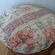 Rattan wicker pouffe from the 70s with cushion.