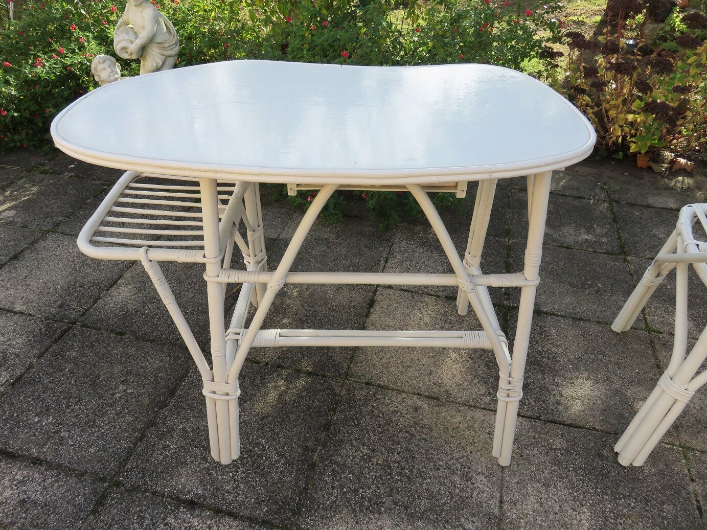 Bureau rotin et sa chaise