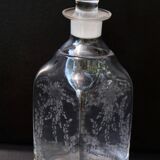 Acid Echted Decantor Whiskey or Brandy Rectangular Decanter Monogram WW Dime
