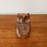 Owl sculpture in Italian pottery from the mid-century by Aldo Londi for Bitossi, 1960s.