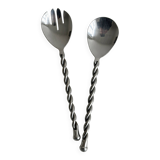 Twisted metal salad servers