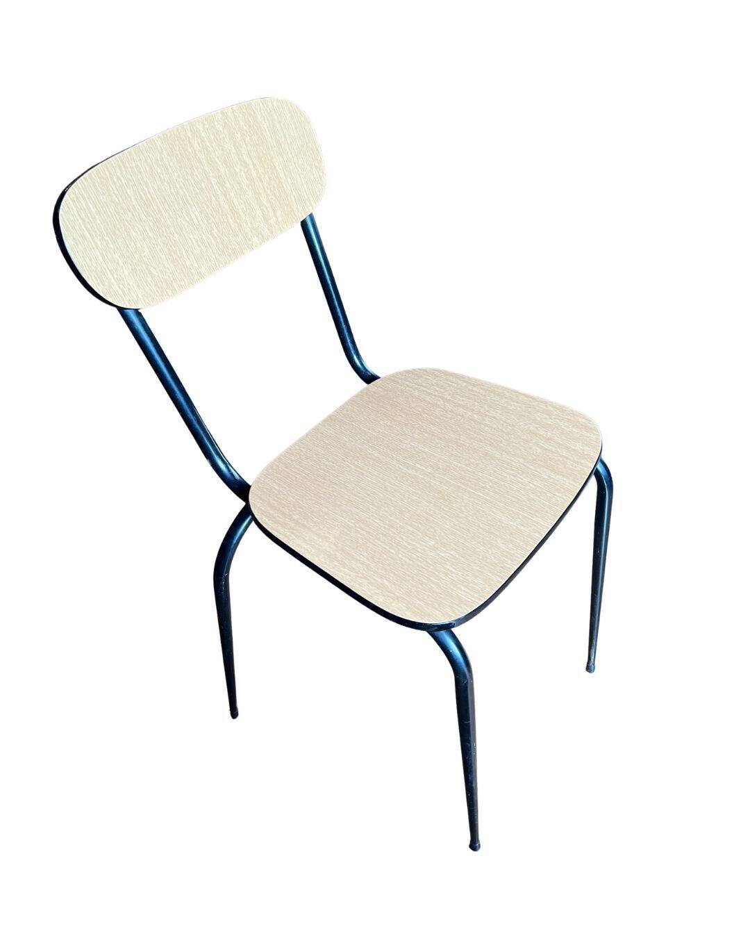 Set of 8 vintage Formica and metal chairs, 1960s-70s.