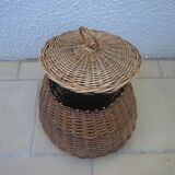 Panière à linge ou autres en osier et rotin