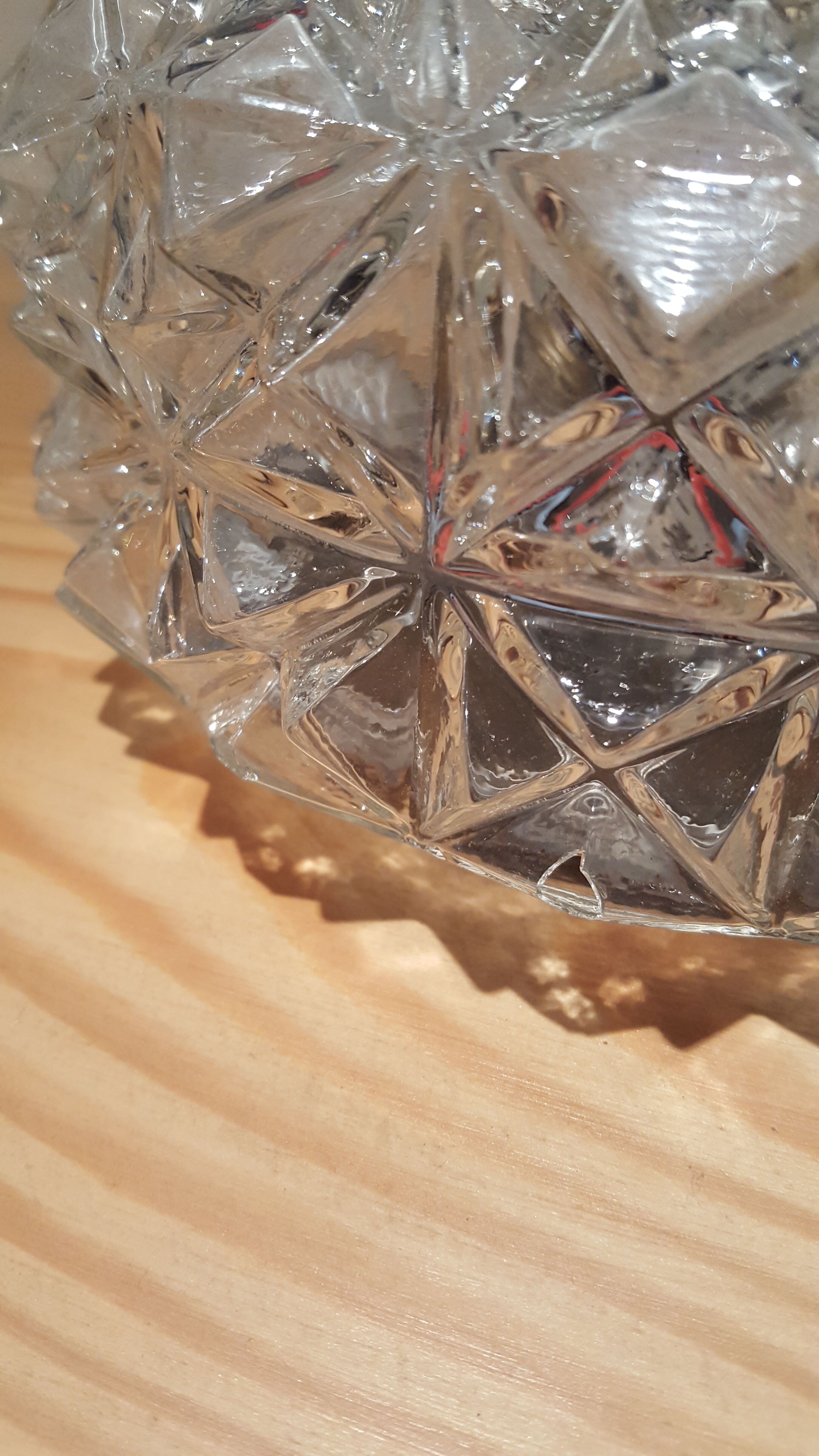 Lot of 2 ceiling in cast glass