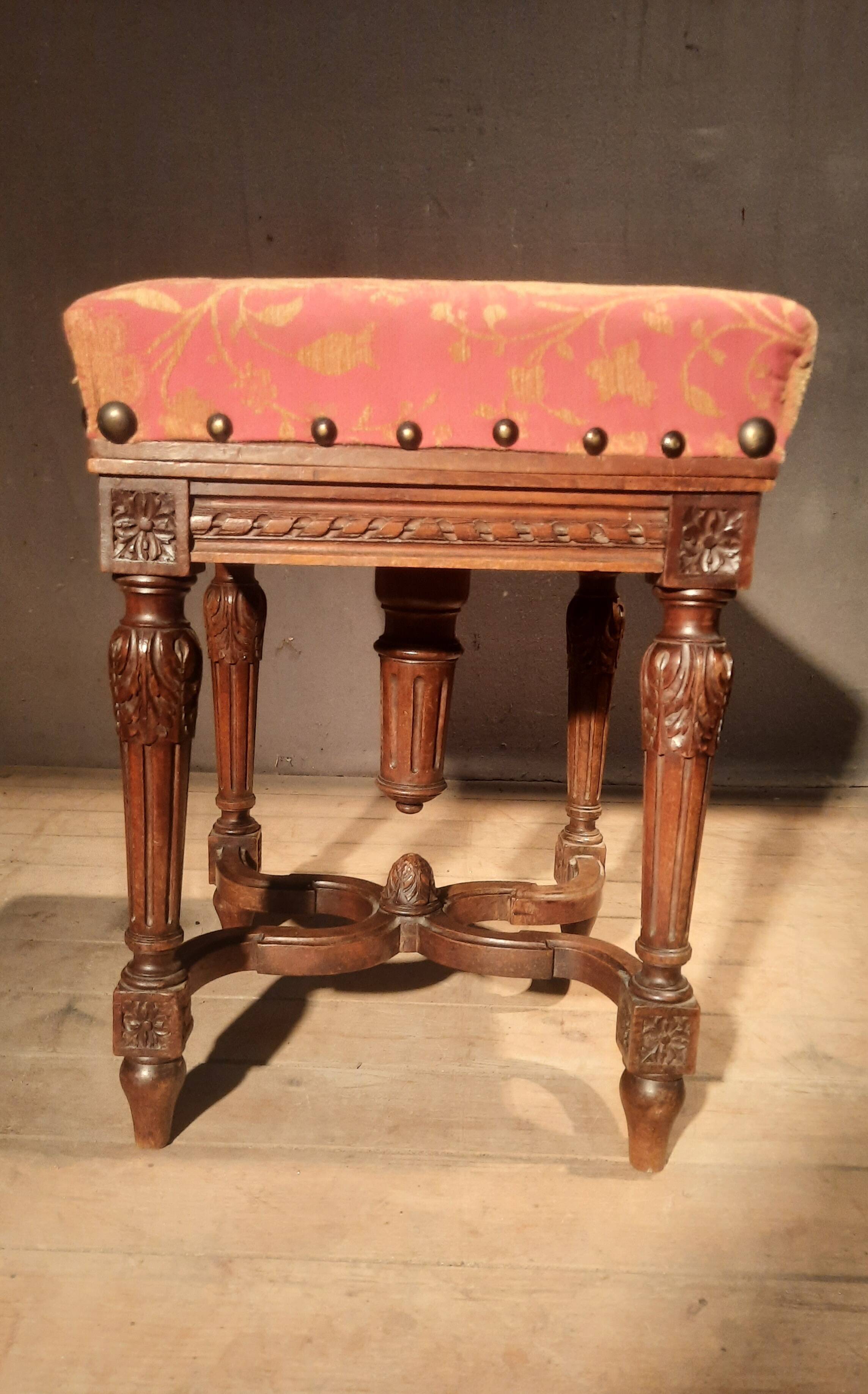 Square piano stool in the Louis XVI style
