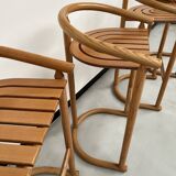 Set of 4 Allmimö stools in solid oak