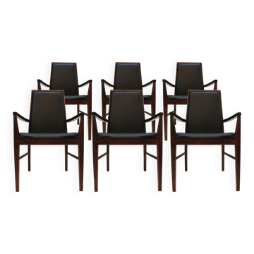 Ensemble de six chaises en cuir Dyrlund danois Arne Vodder Mid-Century Modern, 19