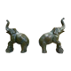 Pair of art deco bookends with elephant decoration in regulated and travertine, vintage
