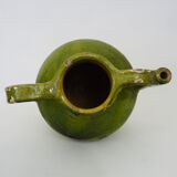 Orjol water pitcher pottery in green glazed terracotta. Pyrenees XIXth