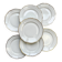 7 Vintage White and Gold Porcelain SPF Dinner Plates – Geometric