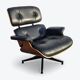 Fauteuil et repose-pieds Herman Miller Original Eames, noir et cerisier