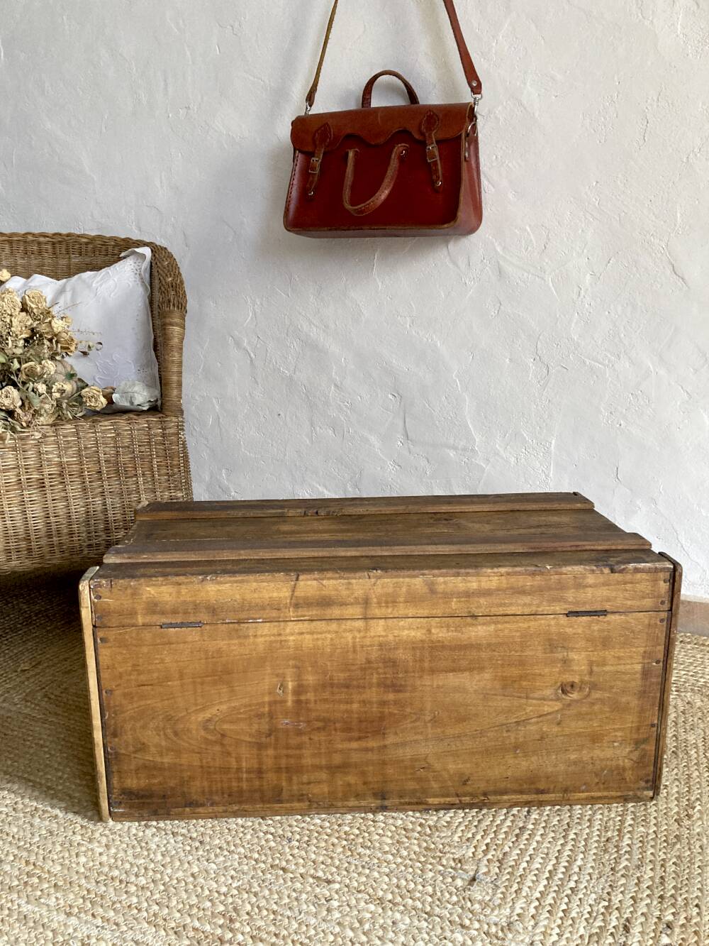 Malle de voyage en bois, années 1930