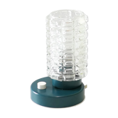 Lampe de chevet ou de table en métal et verre couleur vert émeraude années 60-70
