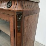 Louis XVI style one-door display case in 20th century wood marquetry