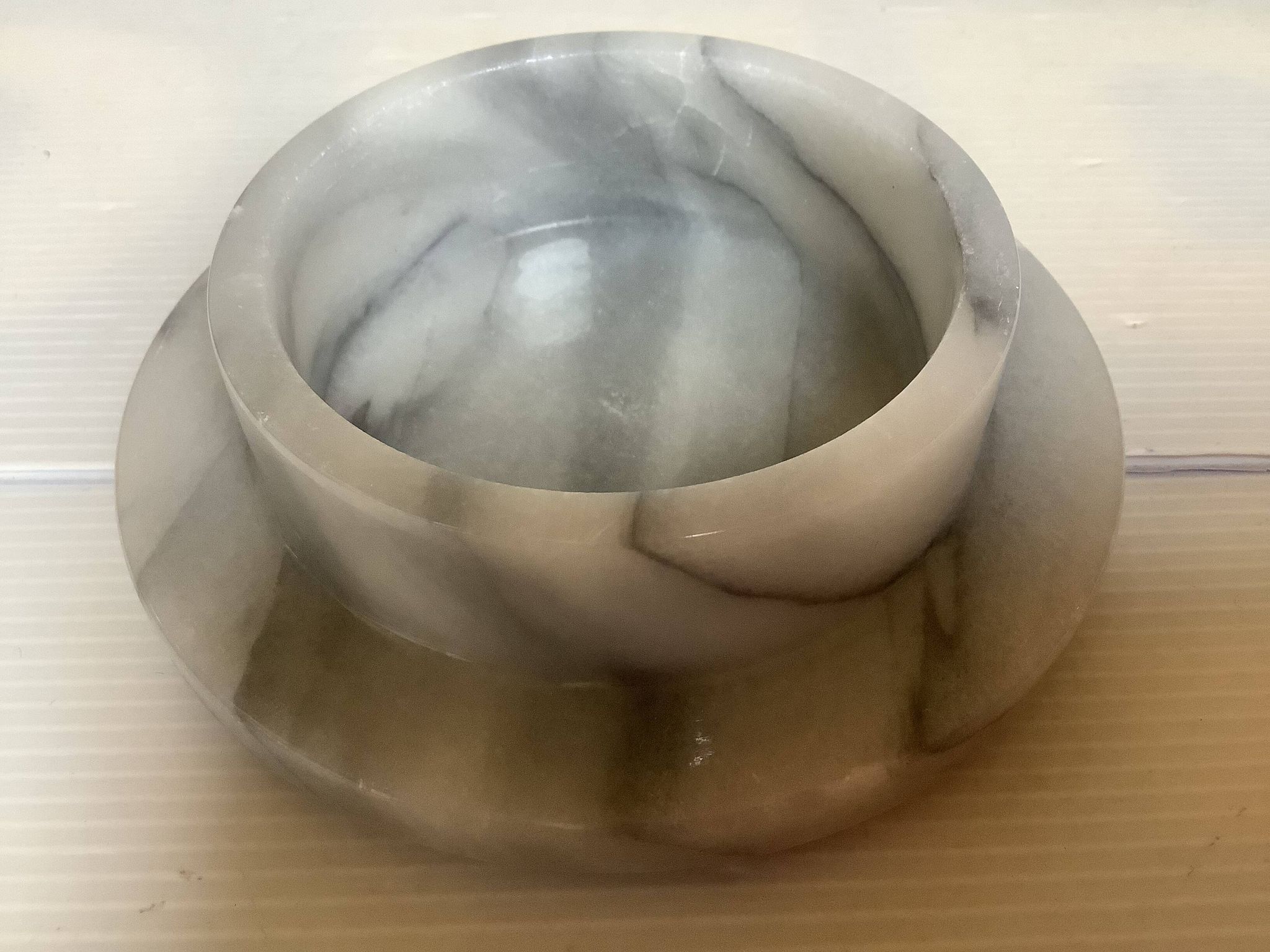 Vide poche baguier marbre gris blanc