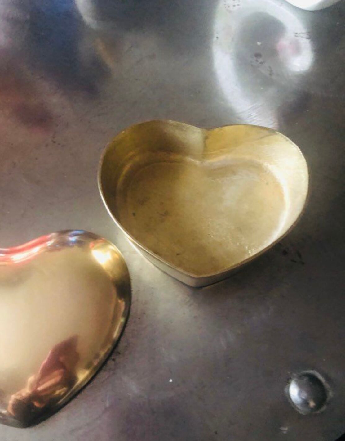 Solid brass heart box