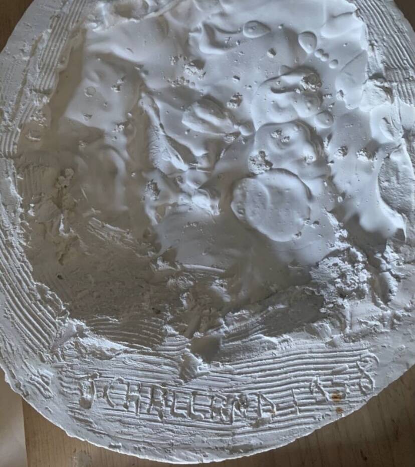 Bas relief plaster medallion