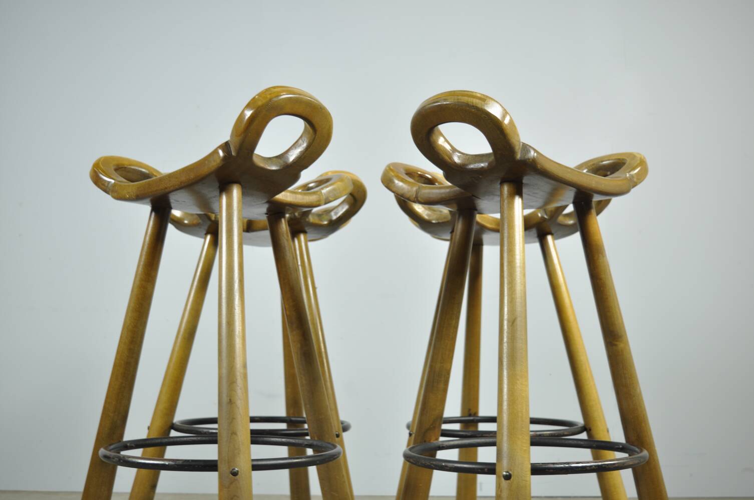 Special vintage brutalist SPANISH Marbella bar stools, 1970s Spain