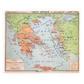 Old school map Hatier Brunhes 43, 1940 - Greece and ancient Italy