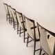 Osvaldo Borsani Mid Century Italian Mahogany Stained Dining Chairs for Arredamenti Borsani Varedo 1950