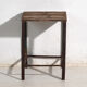 Vintage industrial stool made of pine wood and iron – Central Europe, around 1950