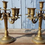 Duo of bronze candlesticks