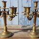 Duo of bronze candlesticks