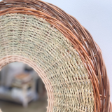 Rattan mirror and rope