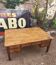 Antique wooden coffee table with 5 drawers