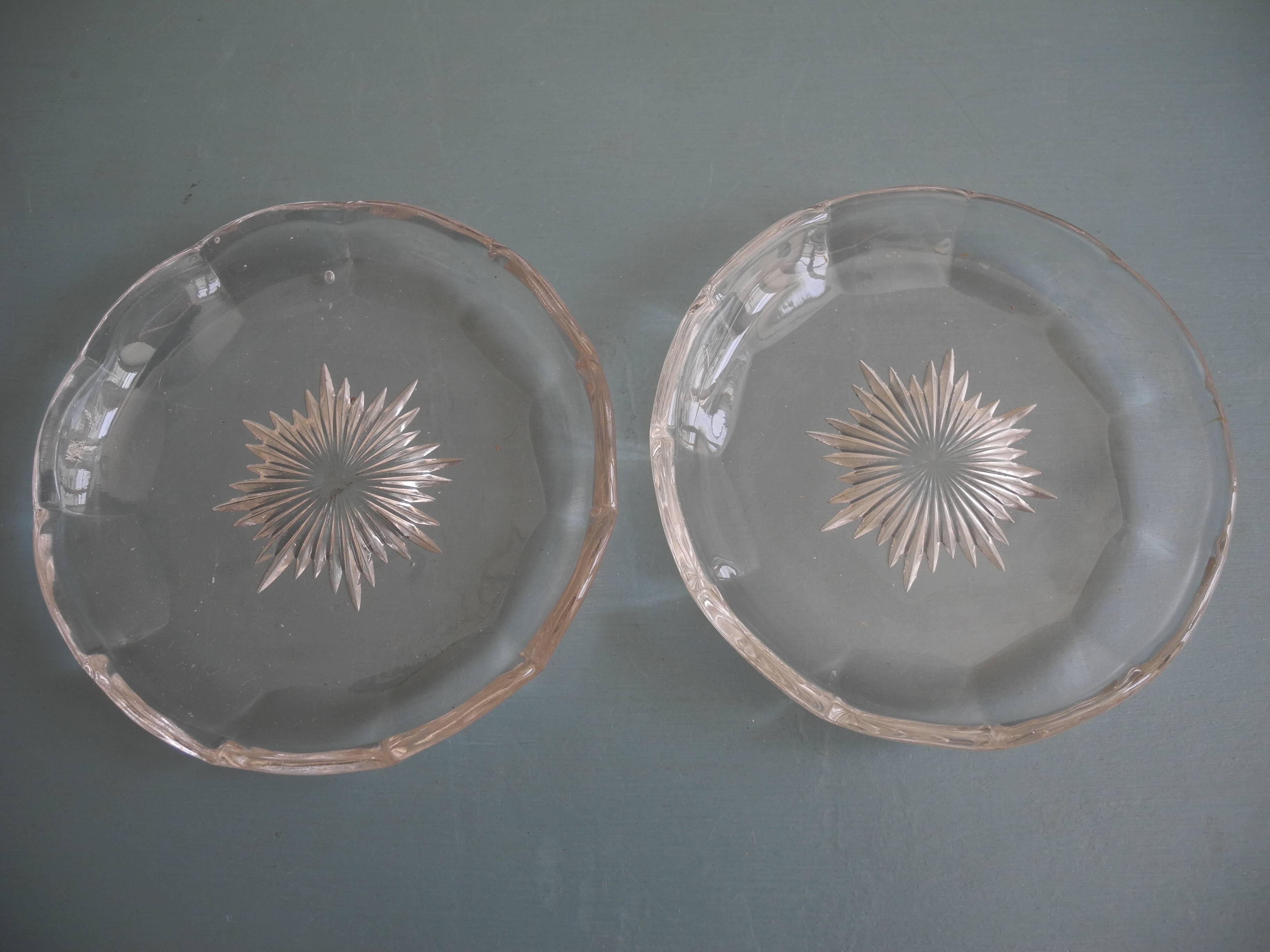 Val St Lambert crystal coasters for bottles