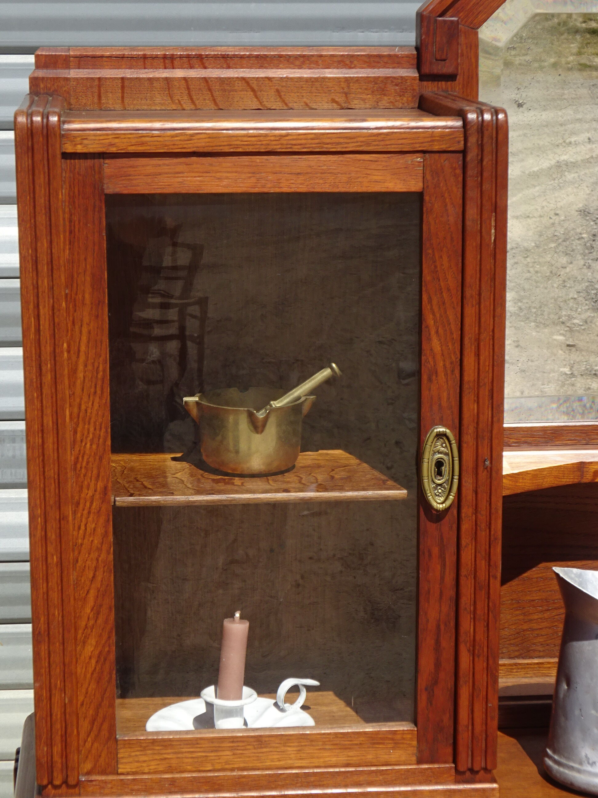 Buffet Art Déco avec guérites et miroir