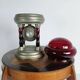 Unique vintage tin lamp with clockwork