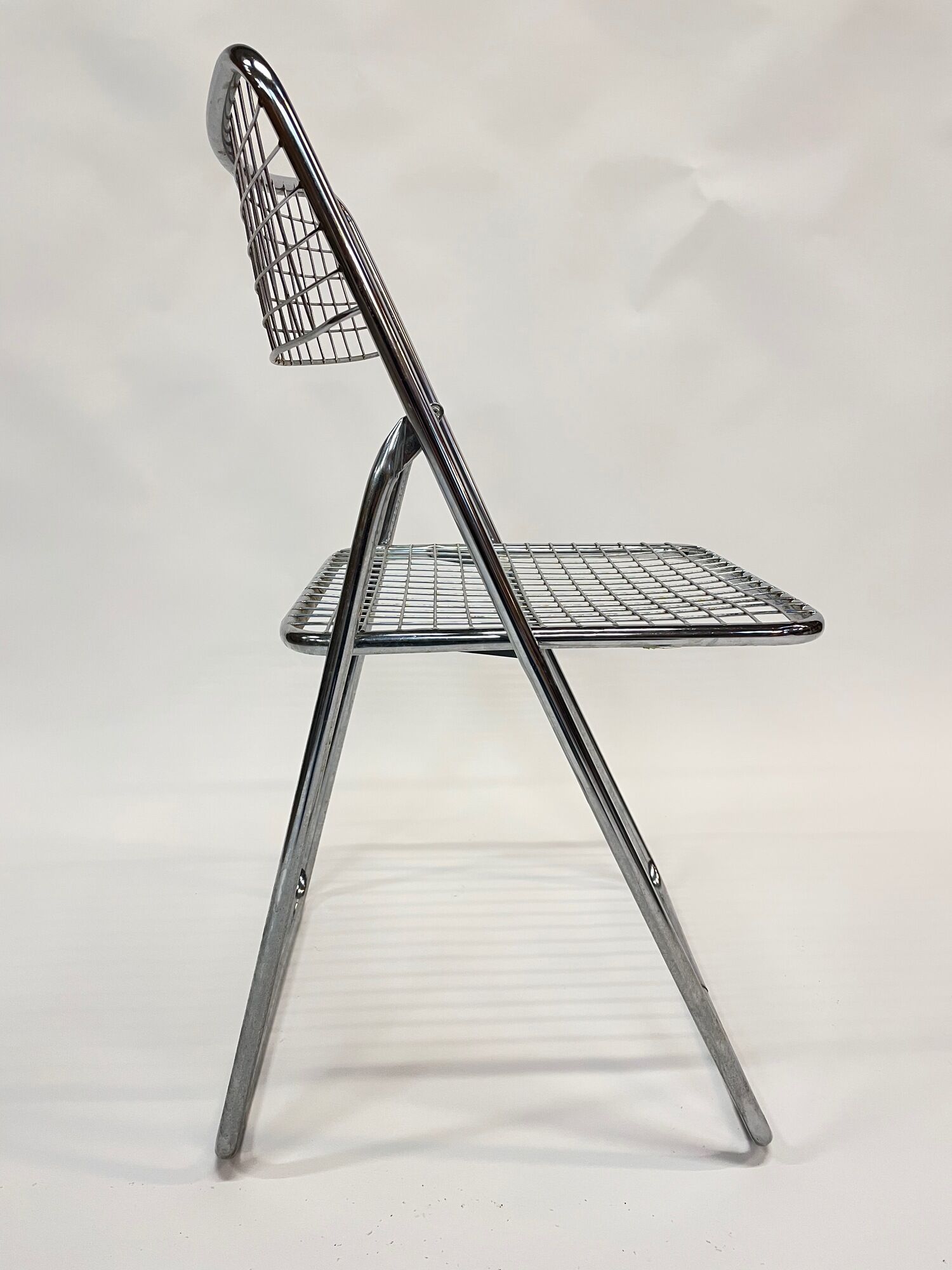 Set of four chrome folding chairs by Niels Gammelgaard for Ikea 1970