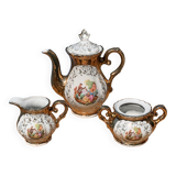 Tea set Italian porcelain gold color