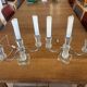 Pair of Electrified Art Deco Candle Holders – Cut Crystal & Chrome Metal 1