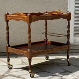 Vintage wood and brass dessert and tray