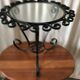Old black metal table