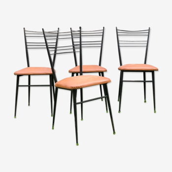 4 vintage chairs by Colette gueden 1950