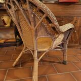 Rattan armchair and coffee table
