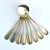 Set of 8 teaspoons in silver metal boulenger rinceaux decoration 14cm