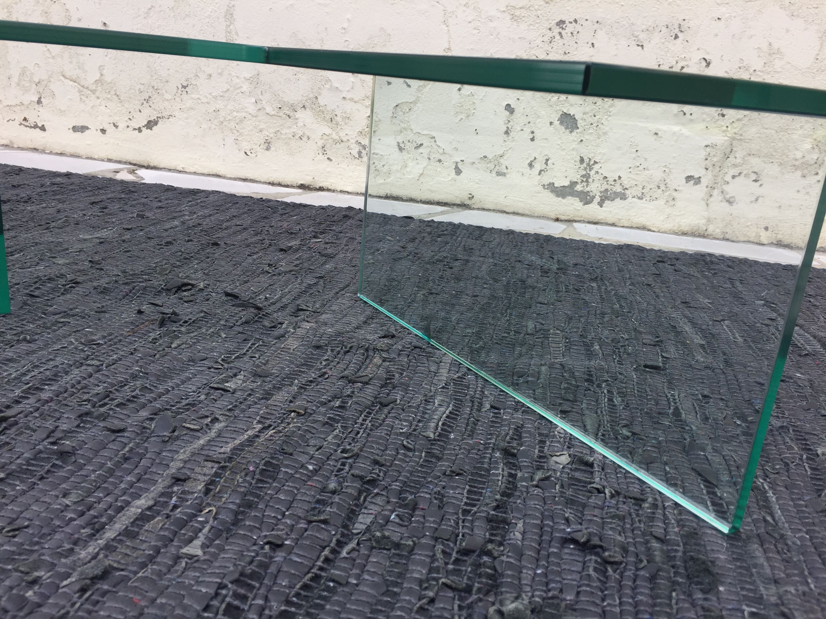 All-glass free-form coffee table