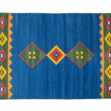 Scandinavian style vintage flat weave/kilim rug. 243 (254) x 164 cm = 96 (1