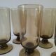 Set of 6 70s smoked glasses