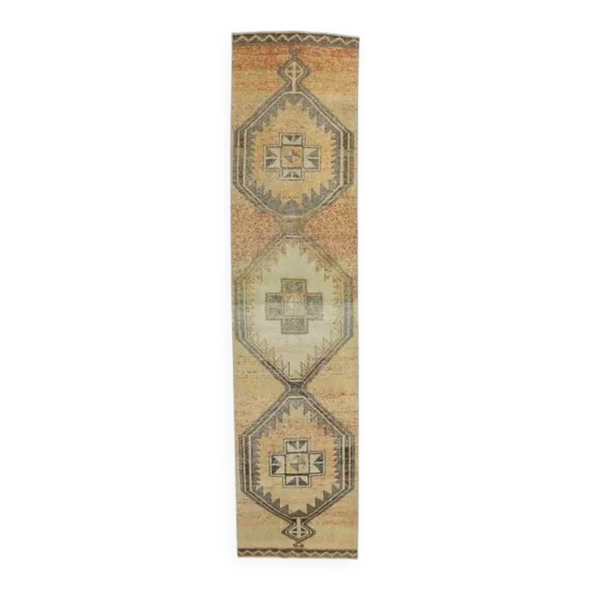 Turkish Oushak Wool Rug 91x384