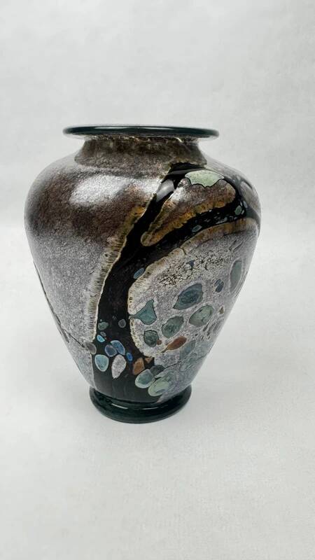 Art glass vase signed René Pierini – French studio glass, 1985