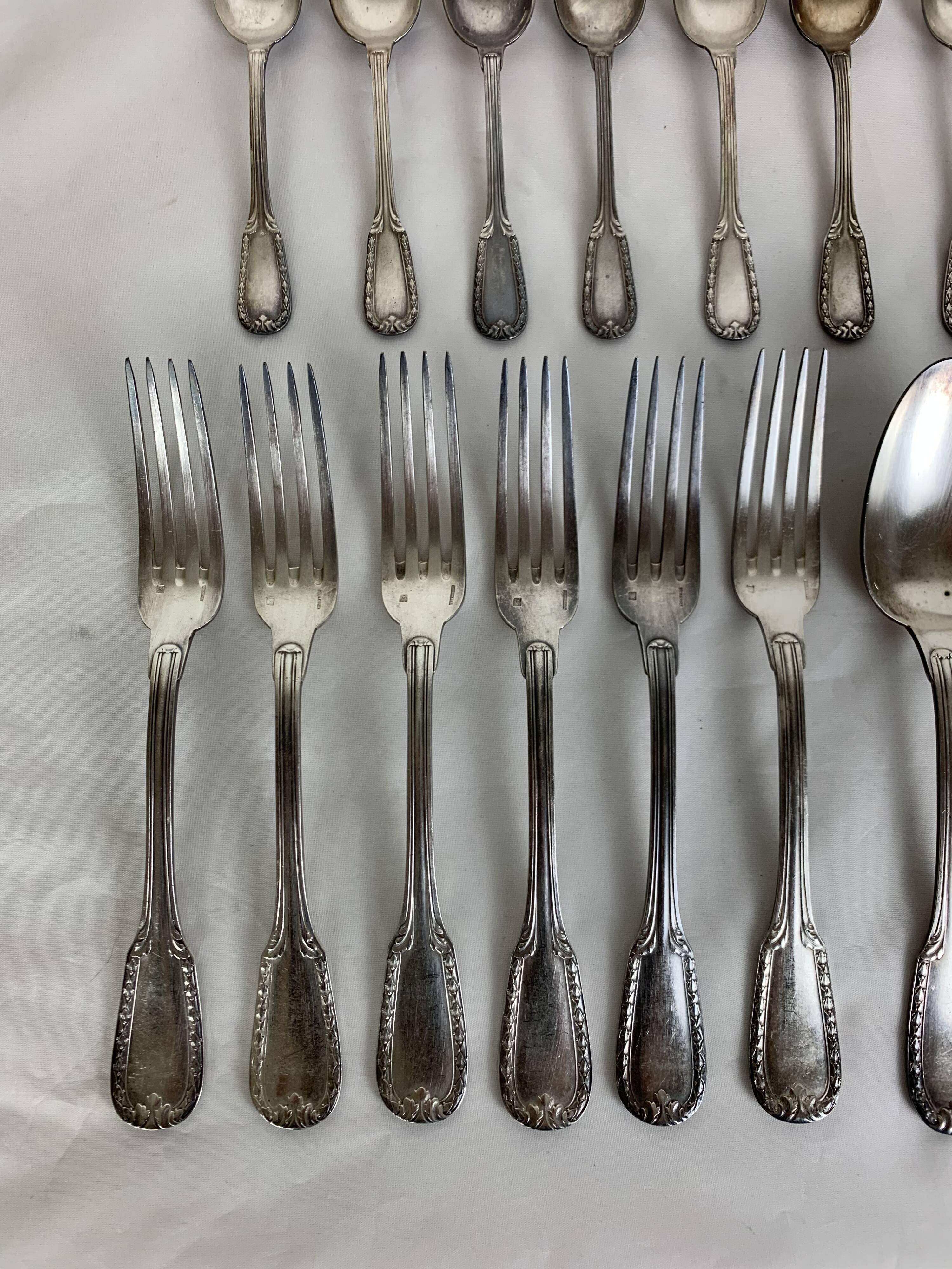 Boulenger 24-piece silver-plated metal cutlery set, forks and spoons