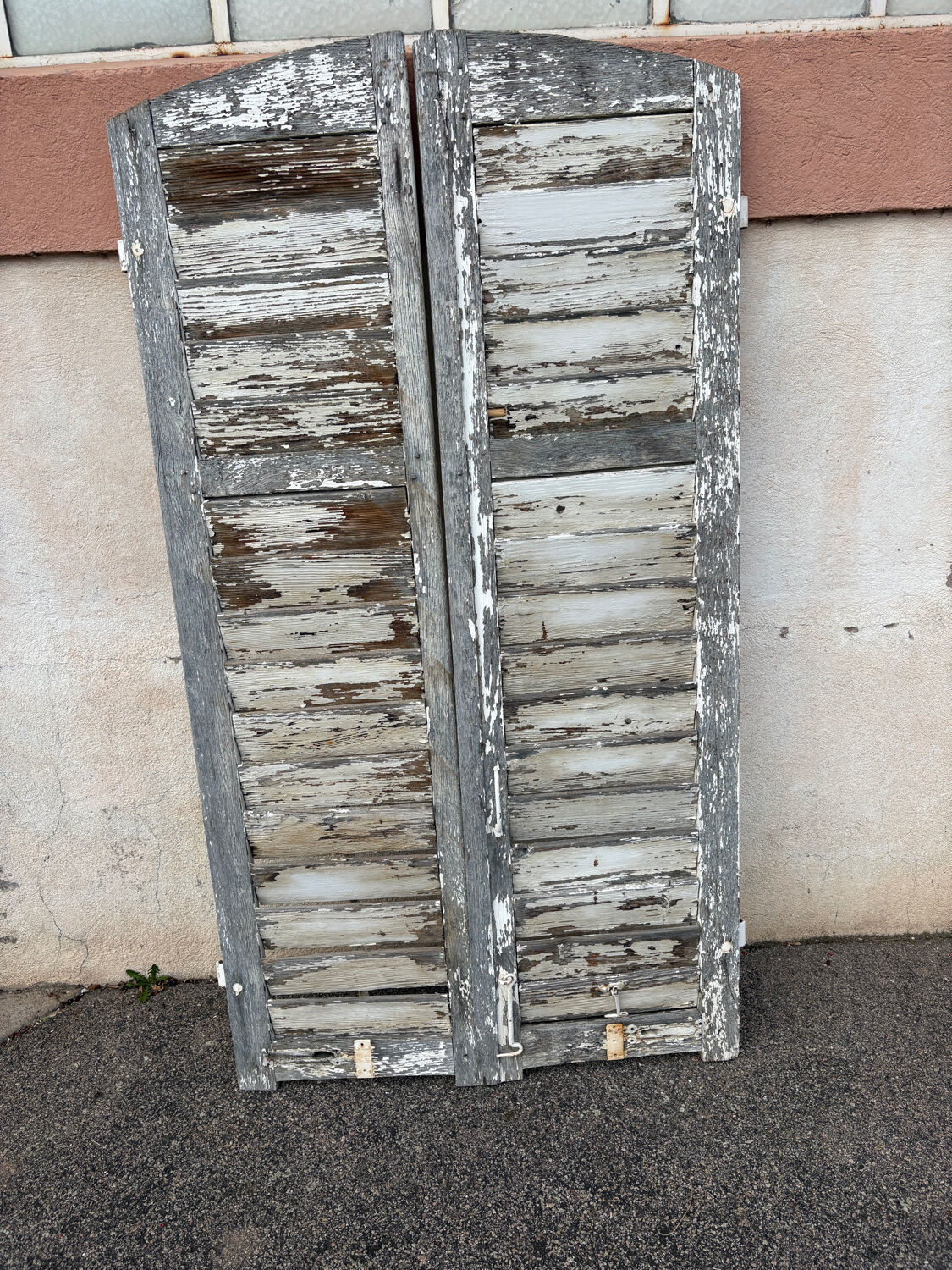 Arched oak shutters
