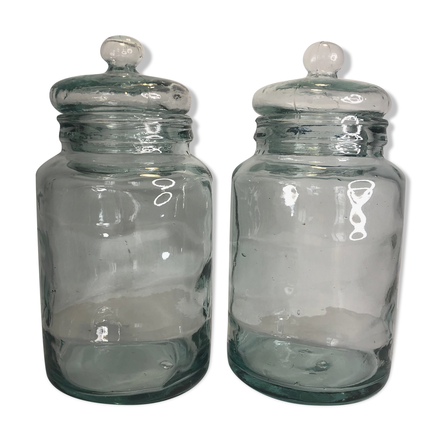 Pair of glass jars
